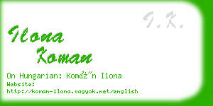 ilona koman business card